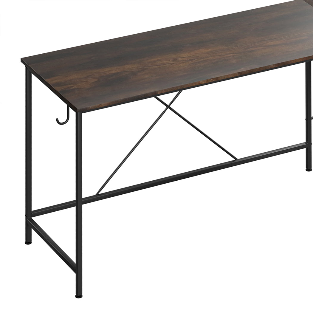 Levede Computer Desk Corner Desk Brown-1954802381535449092
