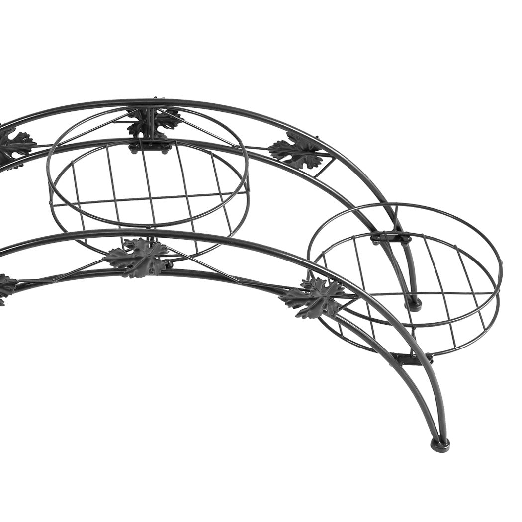 2X Plant Stand Outdoor Indoor Metal Black-1954802660171452420
