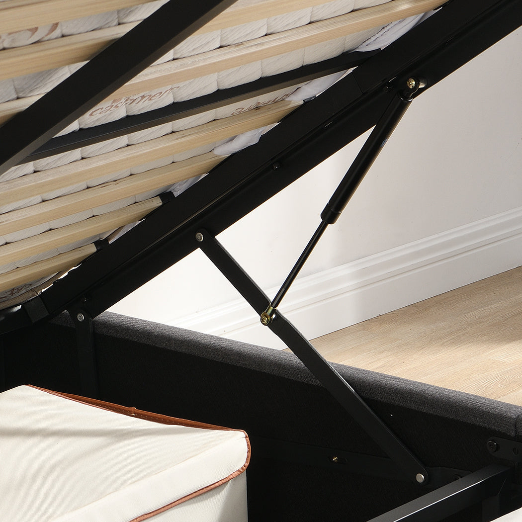 Levede King Bed Frame Gas Lift Storage LED Light USB-1973194180322791428