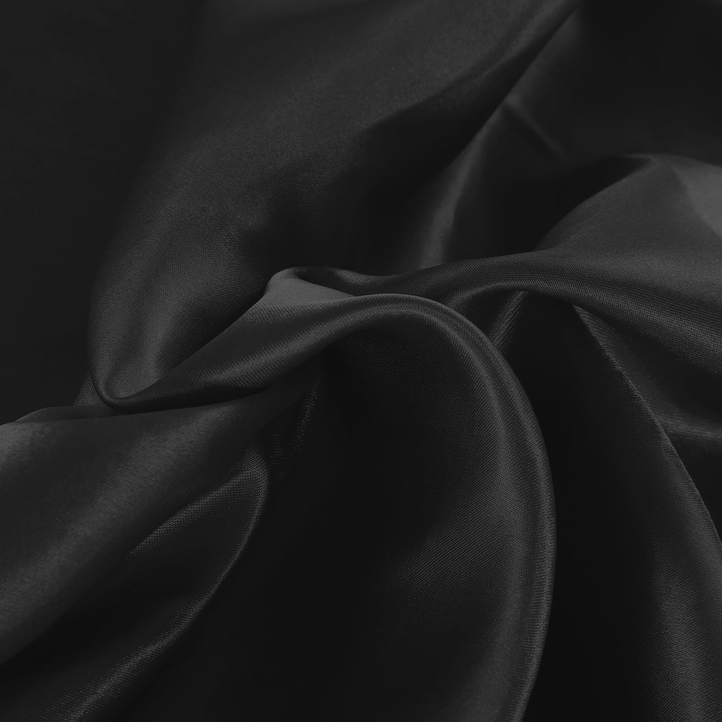 DreamZ Silky Satin Quilt Cover Set Bedspread Black Super King-1910113199211024388