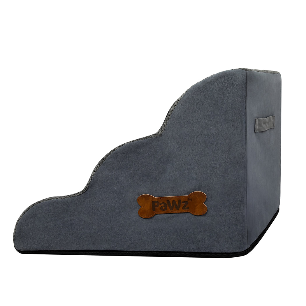 Pawz 3 Steps Pet Stairs Dog Ramp High Density Foam Grey-1954802479782825988