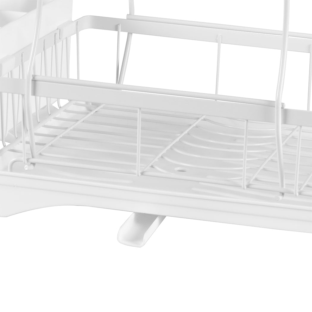 TOQUE Dish Rack Drying Drainer Kitchen White-1910113166860357636