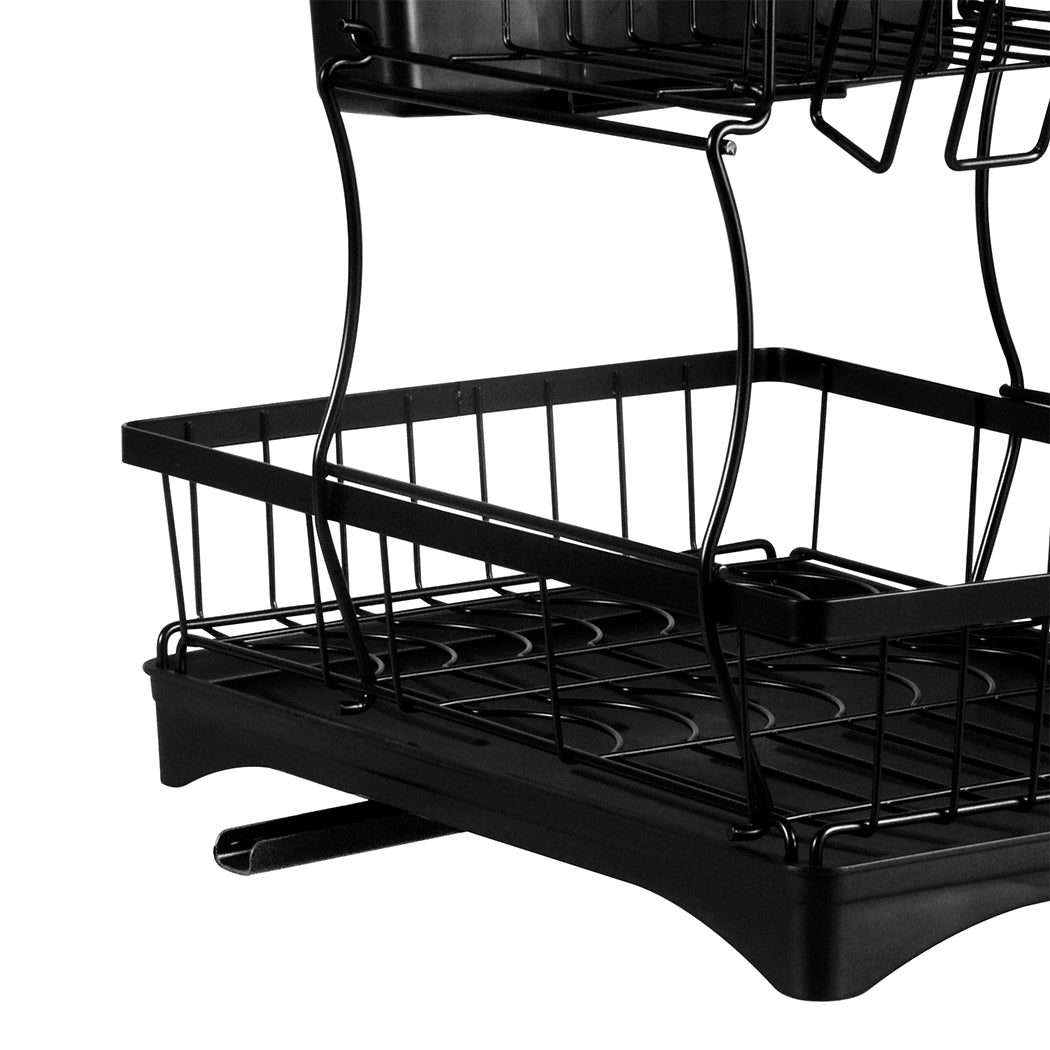 TOQUE Detachable Dish Drying Rack Cutlery Black-1954802793315438596