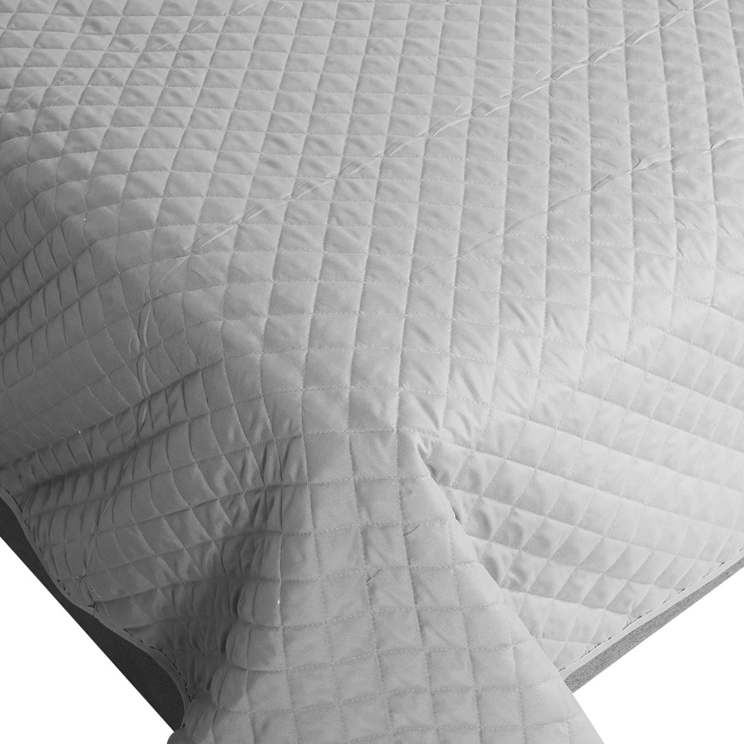 DreamZ Bedspread Coverlet Set Quilted Grey King-1919892935881658372