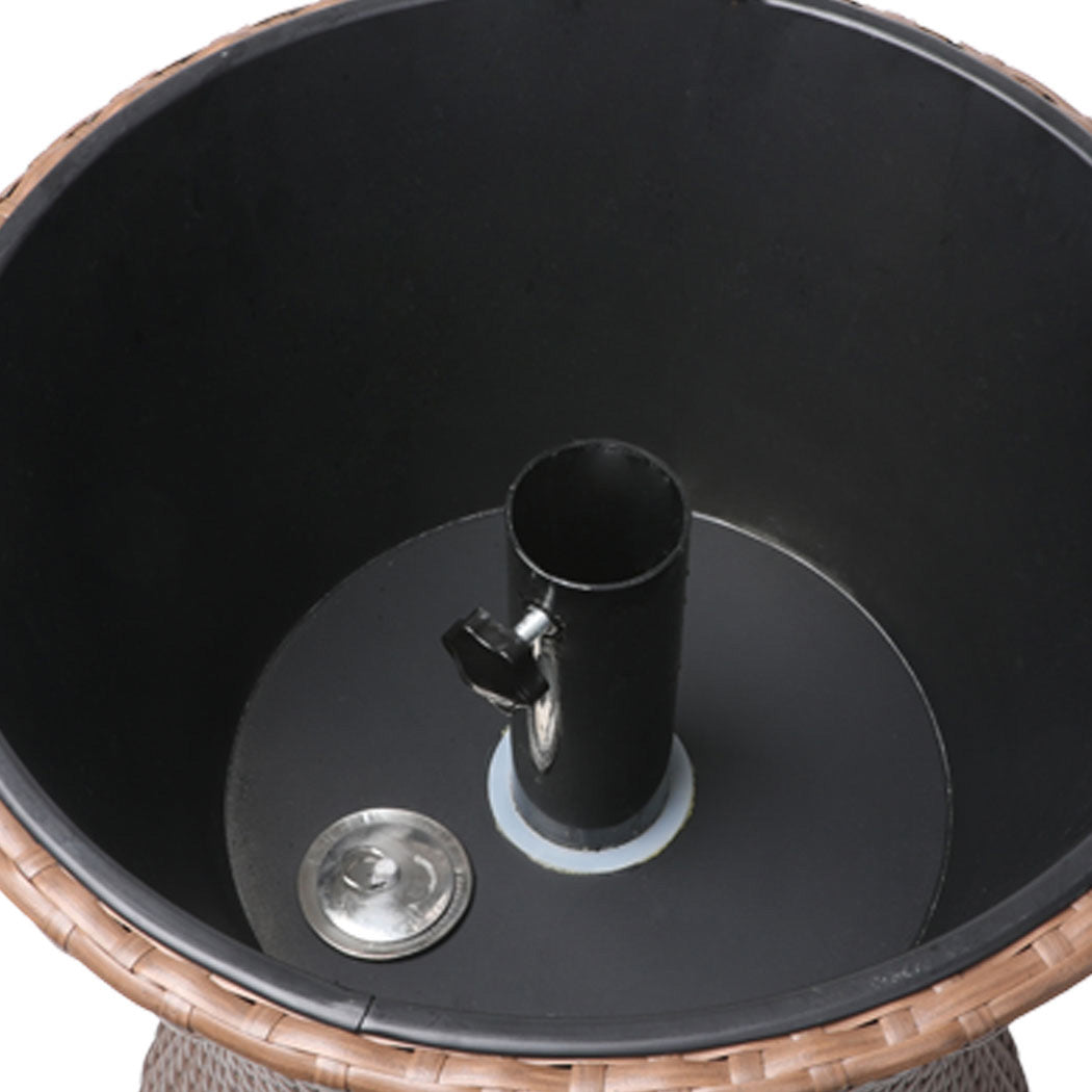 Levede Cooler Ice Bucket Table Bar Outdoor Black and brown-1954802874462638084
