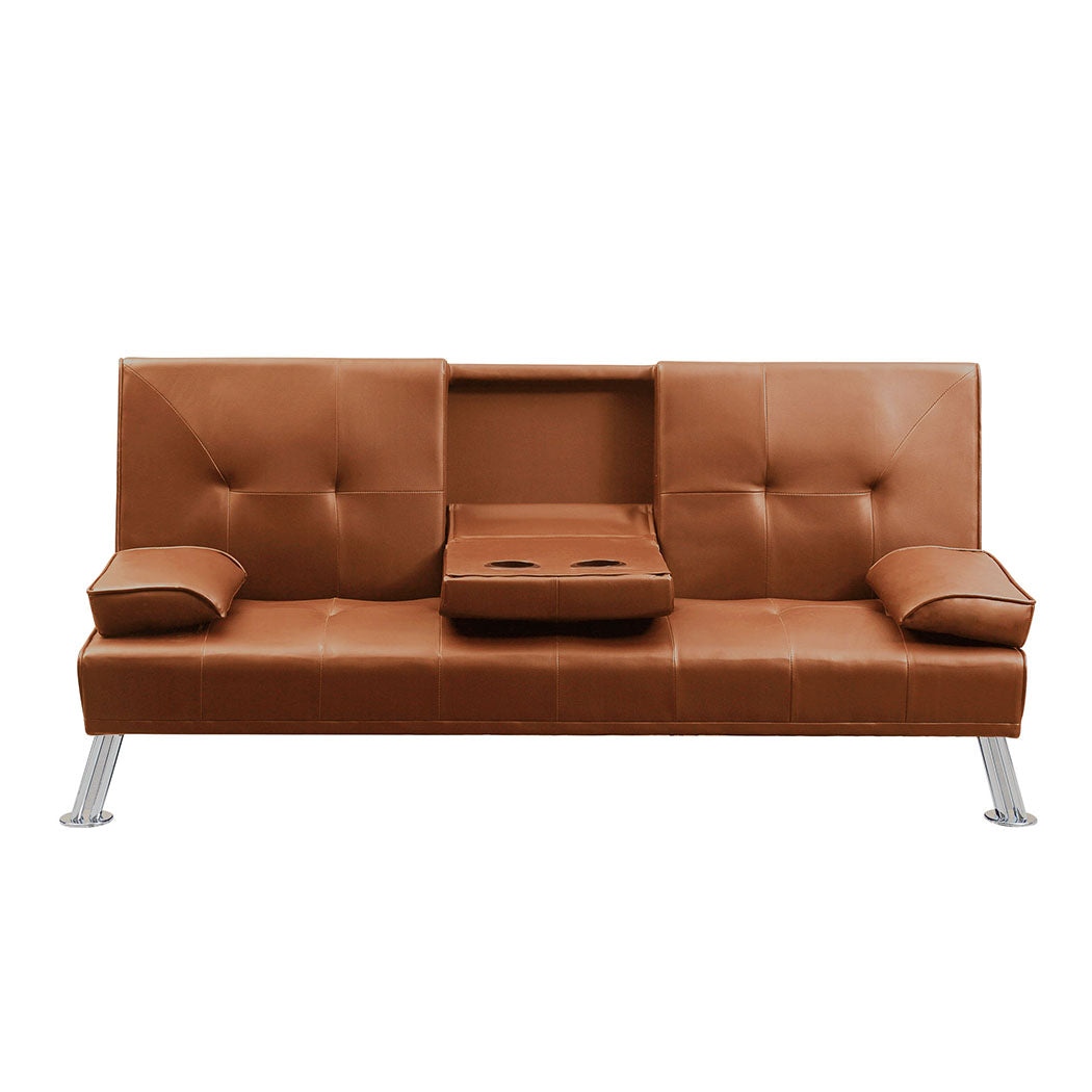 Levede Sofa Bed Adjustable Recliner Brown-1954803010827849732