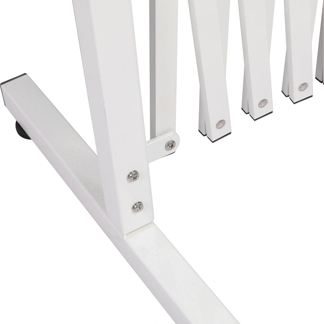 Garden Security Fence Gate Expandable White-1910113189320855556