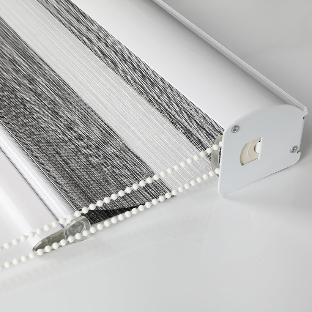 Marlow Blackout Zebra Roller Blind Curtains 210x210 Grey-1954802974027026436