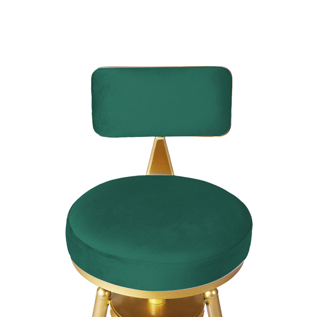 Levede 1x Bar Stools Velvet Kitchen Green-1954802950887051268