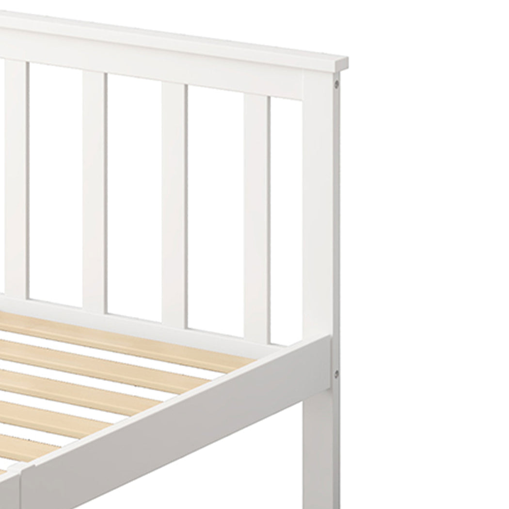 Levede Wooden Bed Frame Single Size Mattress Base Timber White