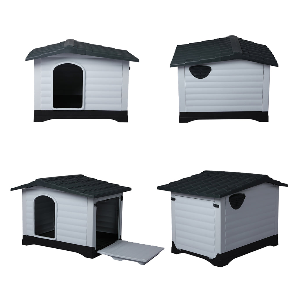 PaWz Dog Kennel Outdoor Indoor Plastic L Grey-1954802530852671493