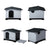 PaWz Dog Kennel Outdoor Indoor Plastic L Grey-1954802530852671493