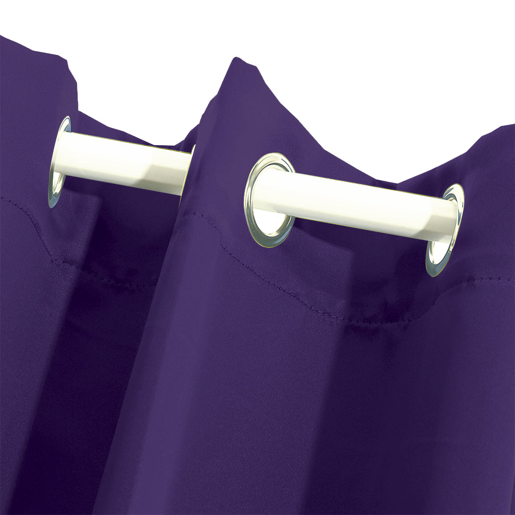 2x Blockout Curtains Panels 3 Layers Purple-1910113268492537861