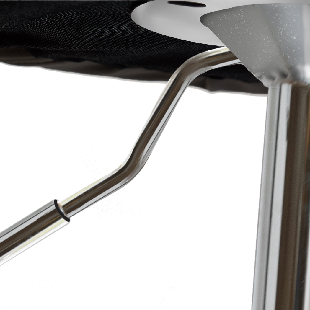 Levede 1x Kitchen Bar Stools Gas Lift Black Silver-1910113240004825093