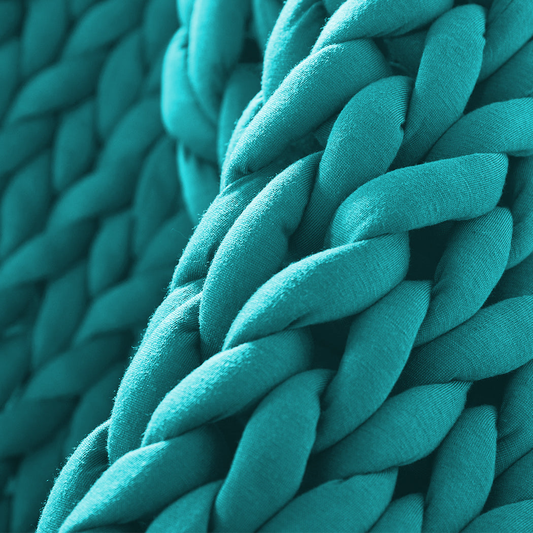 Dreamz Knitted Weighted Blanket Chunky Blue Kids-1910113226897625093