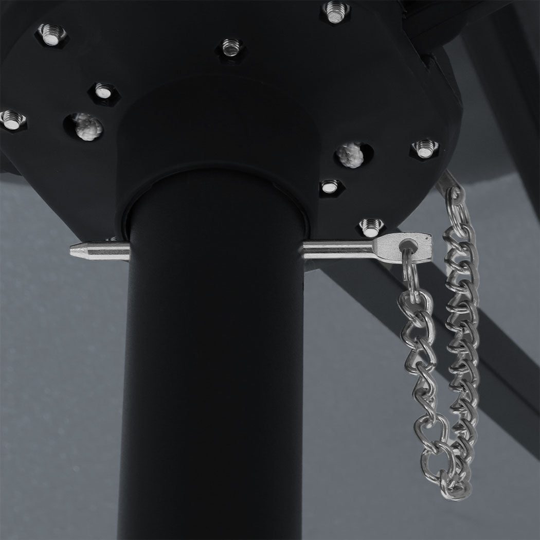 Centra 4.5M Double-sided Patio Umbrella Outdoor Umbrella Base Stand Grey-1954802422140506117