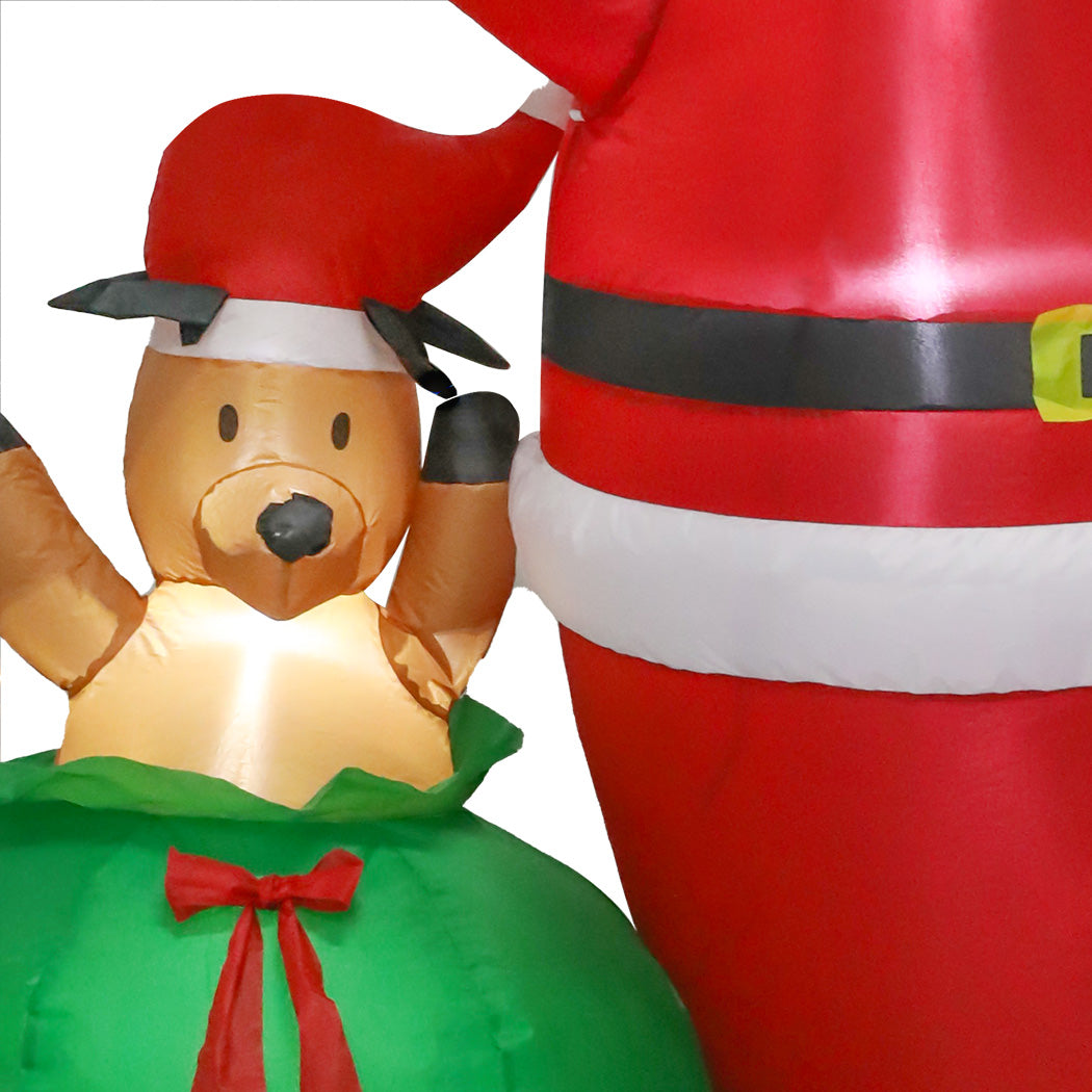 Santaco Christmas Inflatable Outdoor Santa Claus Elk 2.2M Xmas Decoration Light-1973194172844347397