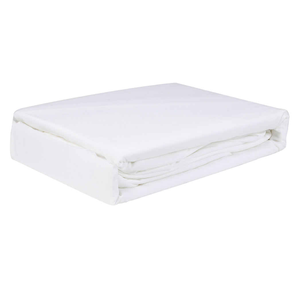 Dreamz 3pcs Sinigle Size 100% Bamboo Bed Sheet Set in White Colour Single-1954802921774387205