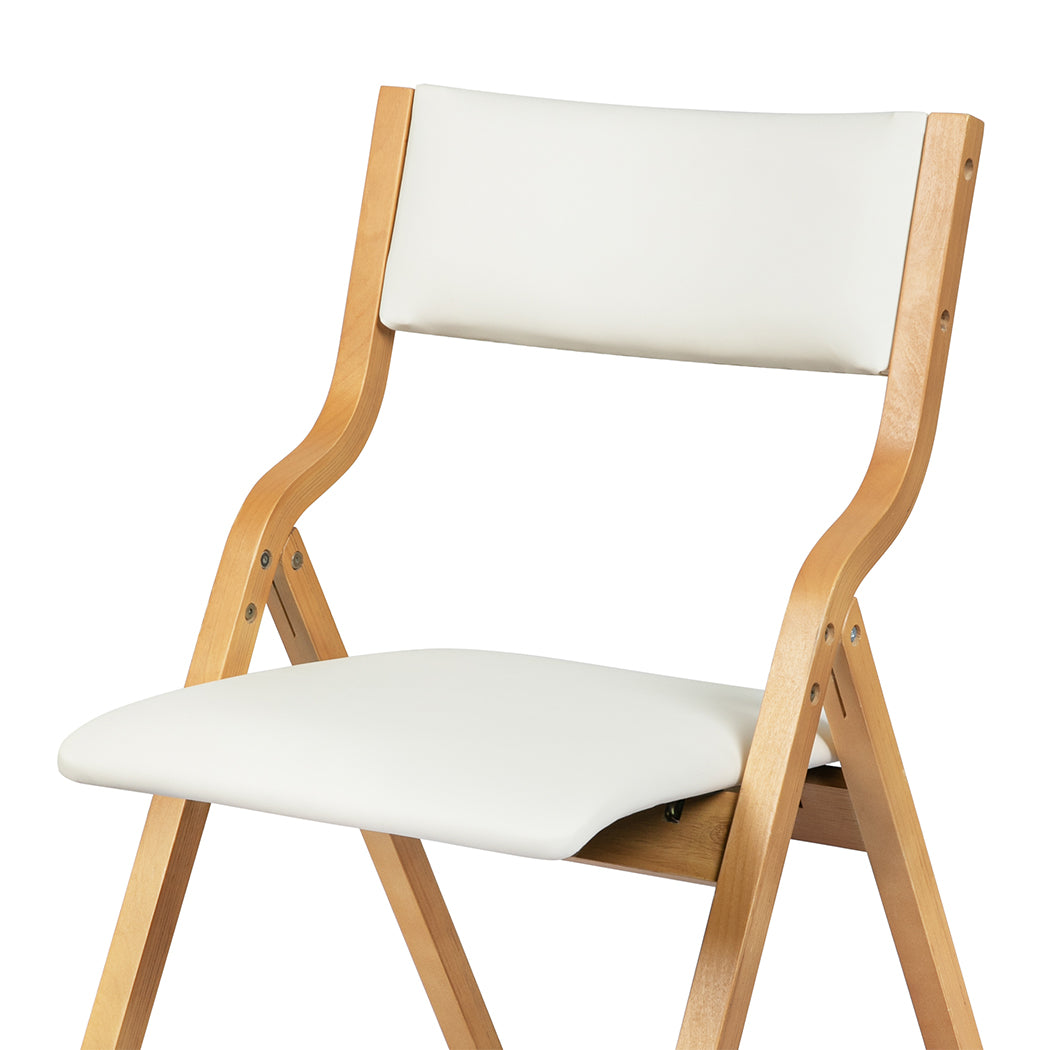 Levede 4x Dining Chairs Foldable PU Beige-1973193562262736901