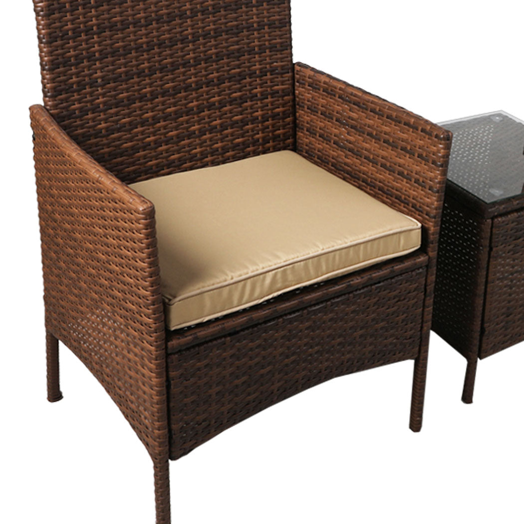 Levede Outdoor Furniture Setting Patio Brown-1919892868873457669