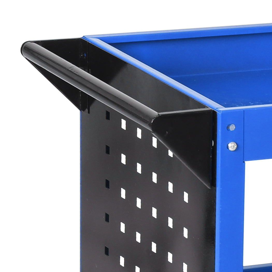 Traderight Tool Trolley Cart 3 Tier Blue-1919892898338443269