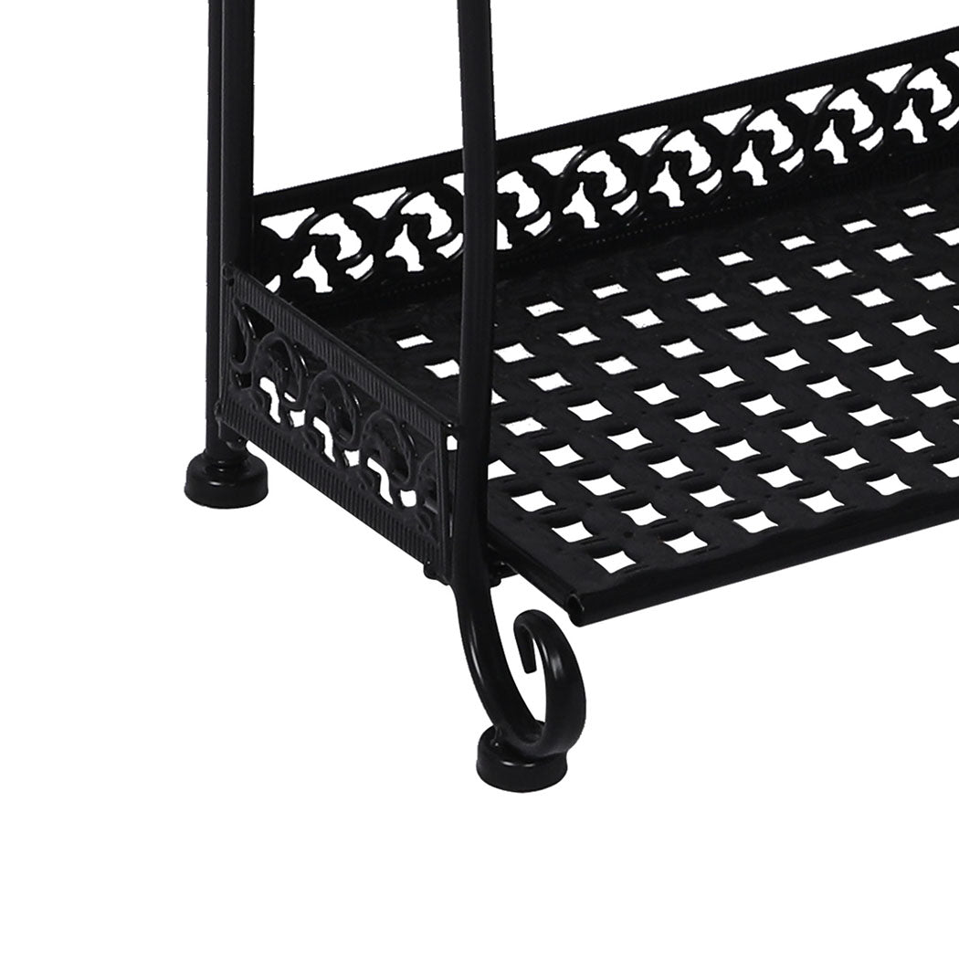 Levede Plant Stand 4 Tiers Outdoor Indoor Black-1910112301181177861