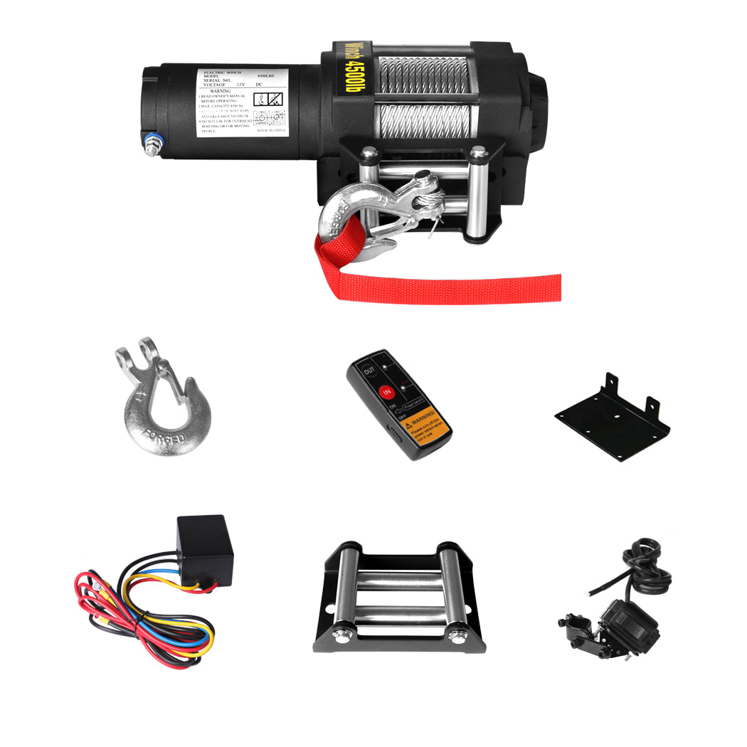 Electric Winch 4500LBS/2041KG 12V Wireless-1954802955660169221