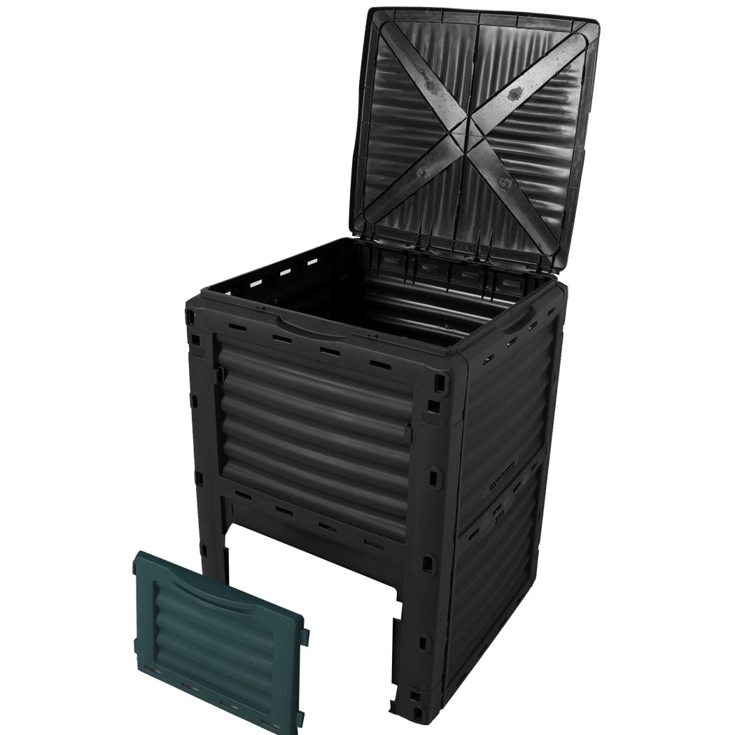 Lambu 290L Compost Bin Food Waste Recycling Black-1919892937802649605