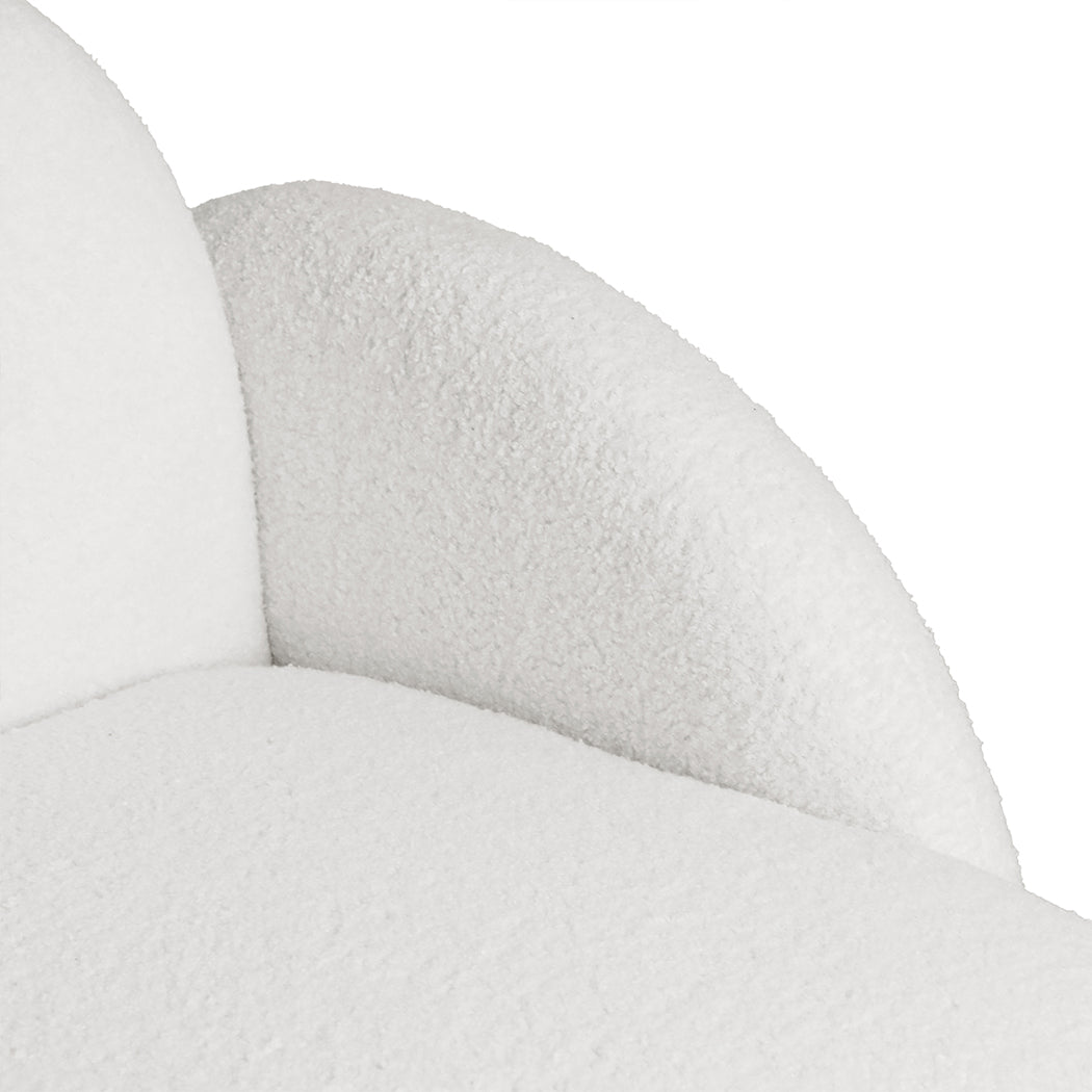 Levede Sofa Chair Fleece Upholstered Single White-1954802386753163269