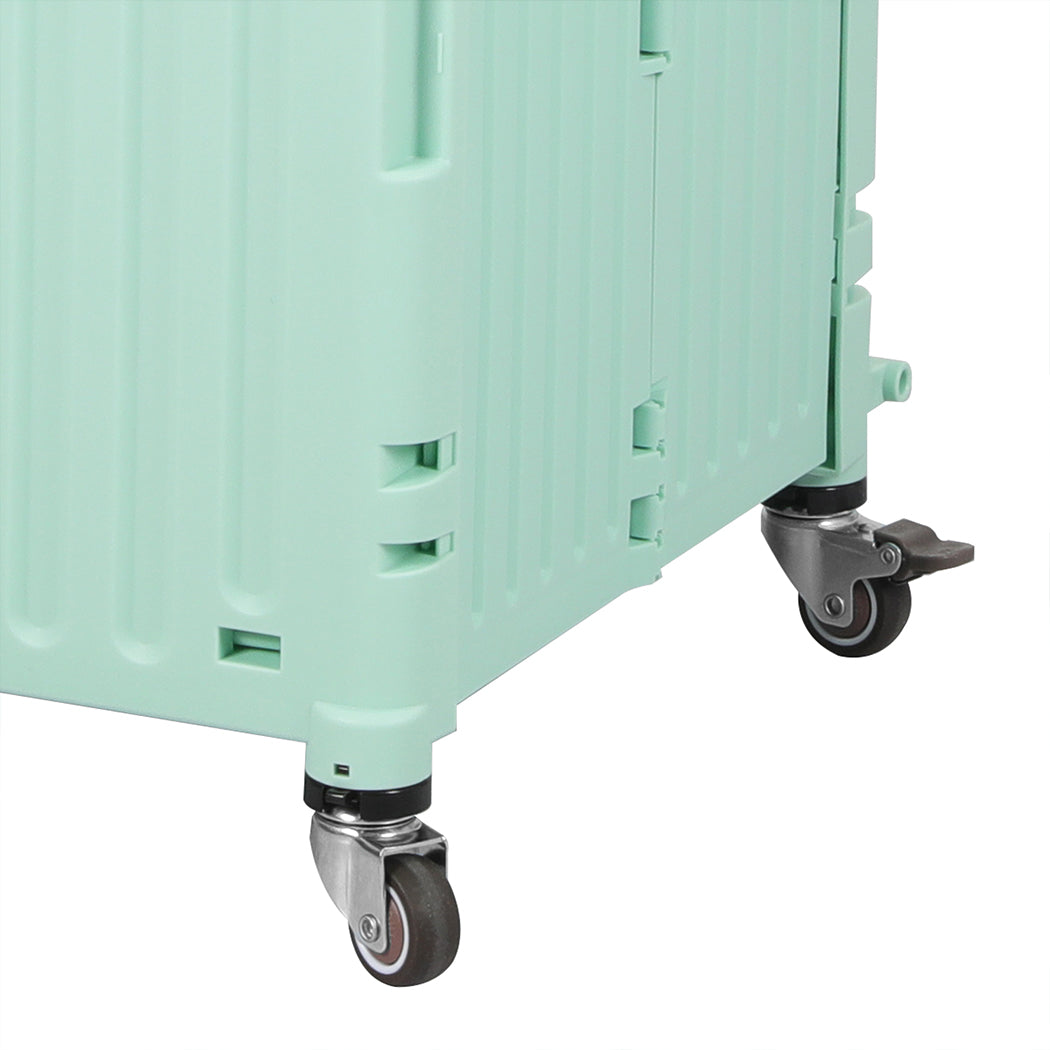 Folding Shopping Trolley Cart Portable Green-1954802609806249989