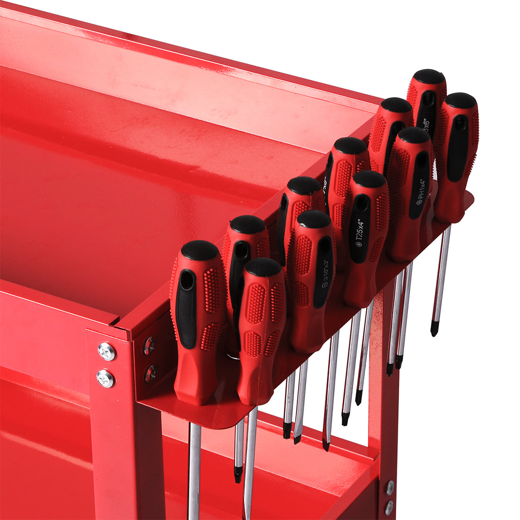 Traderight 3-Tier Tool Cart Trolley Red-1954802742618886149