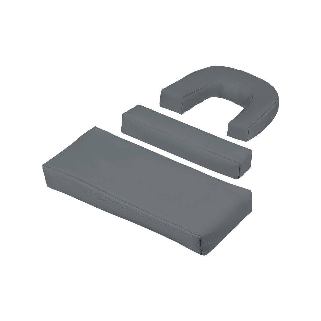 Levede Foldable Beach Lounge Chairs with Face Hole Grey-1954802423352659973