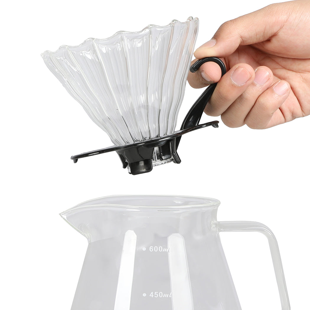 Pour Over Coffee Maker Set Dripper Pot Kettle Filter with Grinder-1910112620829085701
