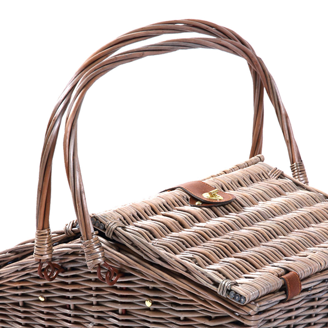4 Person Picnic Basket Baskets Set Outdoor-1954802901494927365