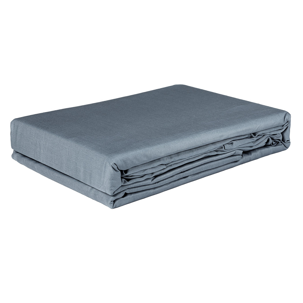 Dreamz 4pcs Double Size 100% Bamboo Bed Sheet Set in Charcoal Colour-1954802918817402885