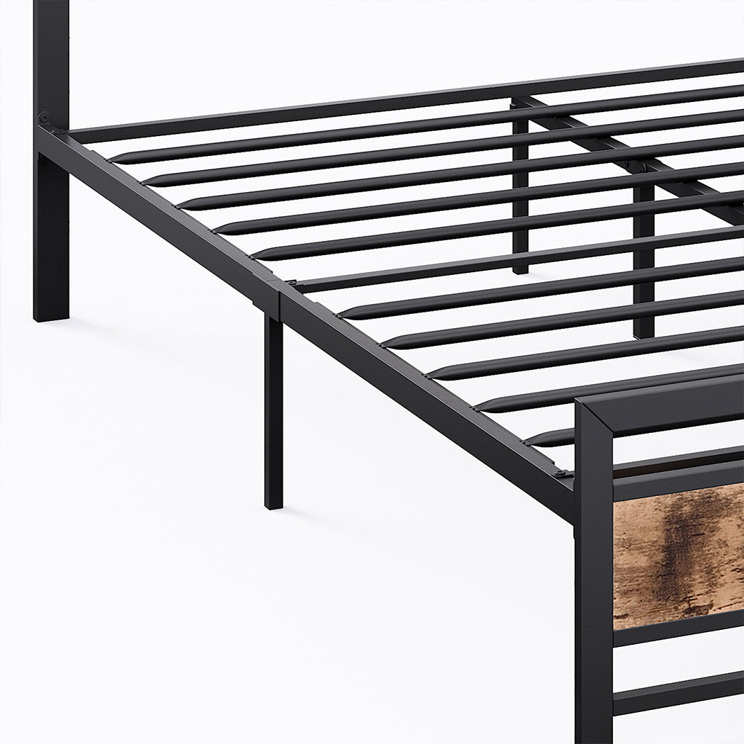 Metal Bed Frame Mattress Base Set Wood King-1919892912750071813