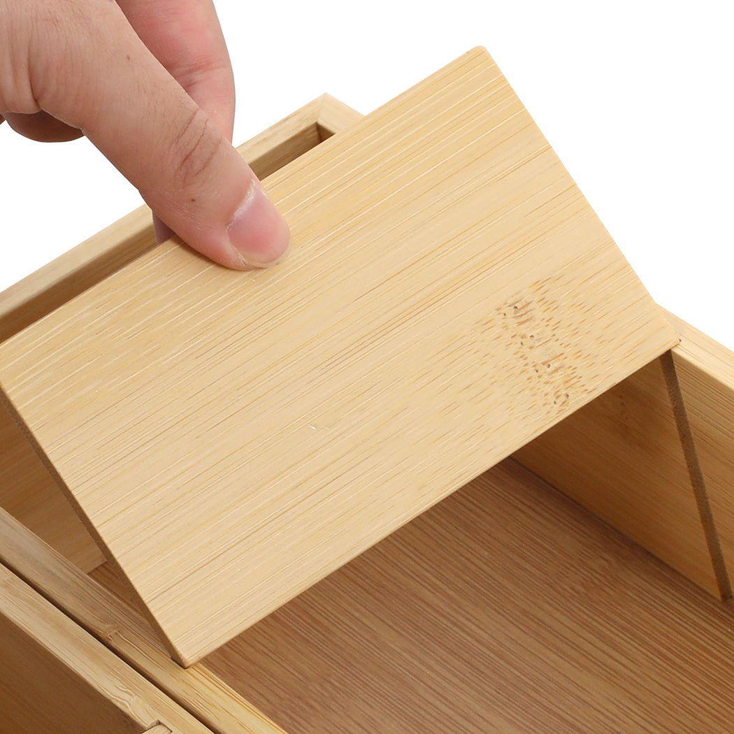 Toque Bamboo Drawer Organizer Multi-Use Storage Box-1973193601135546373