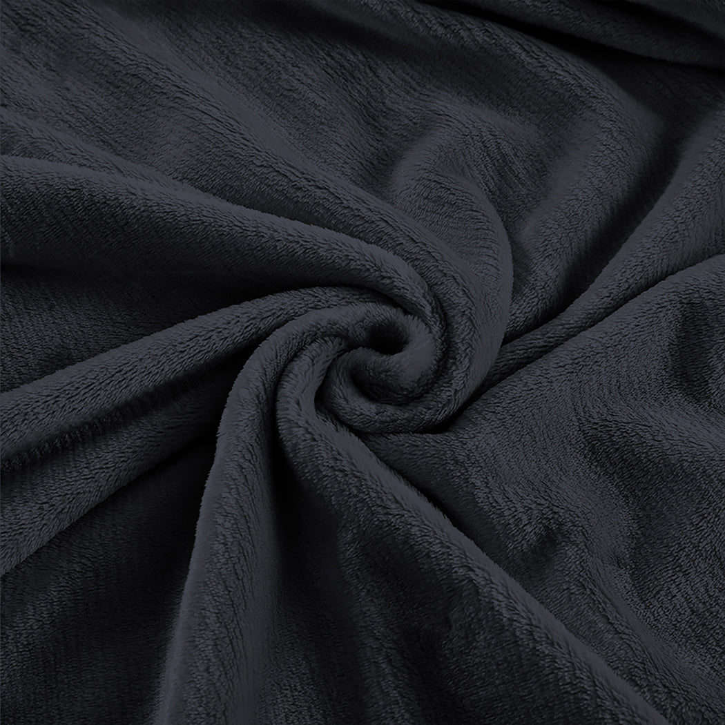 DreamZ 320GSM 220x160cm Ultra Soft Mink Dark Grey Single-1954802938522243077