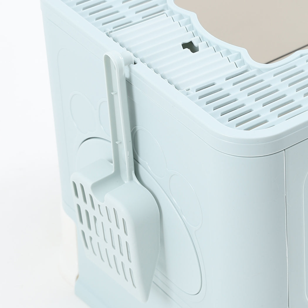 PaWz Foldable Cat Litter Box Tray Enclosed Blue-1954802552847601669