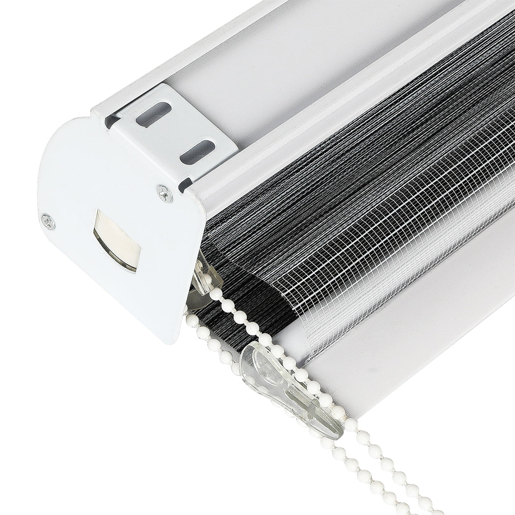 Marlow Blackout Zebra Roller Blind Curtains 90x210 Grey-1954802974920413189