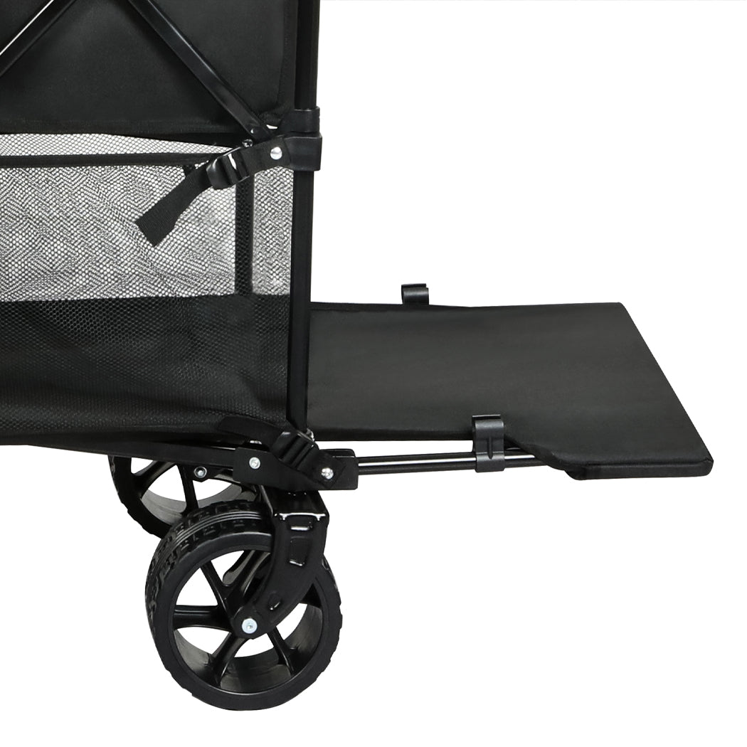 Lambu Folding Wagon Cart Double Shelves-1954802442352857093