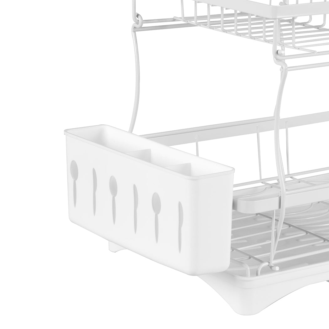TOQUE Dish Rack Drying Drainer Kitchen White-1910113166860357637