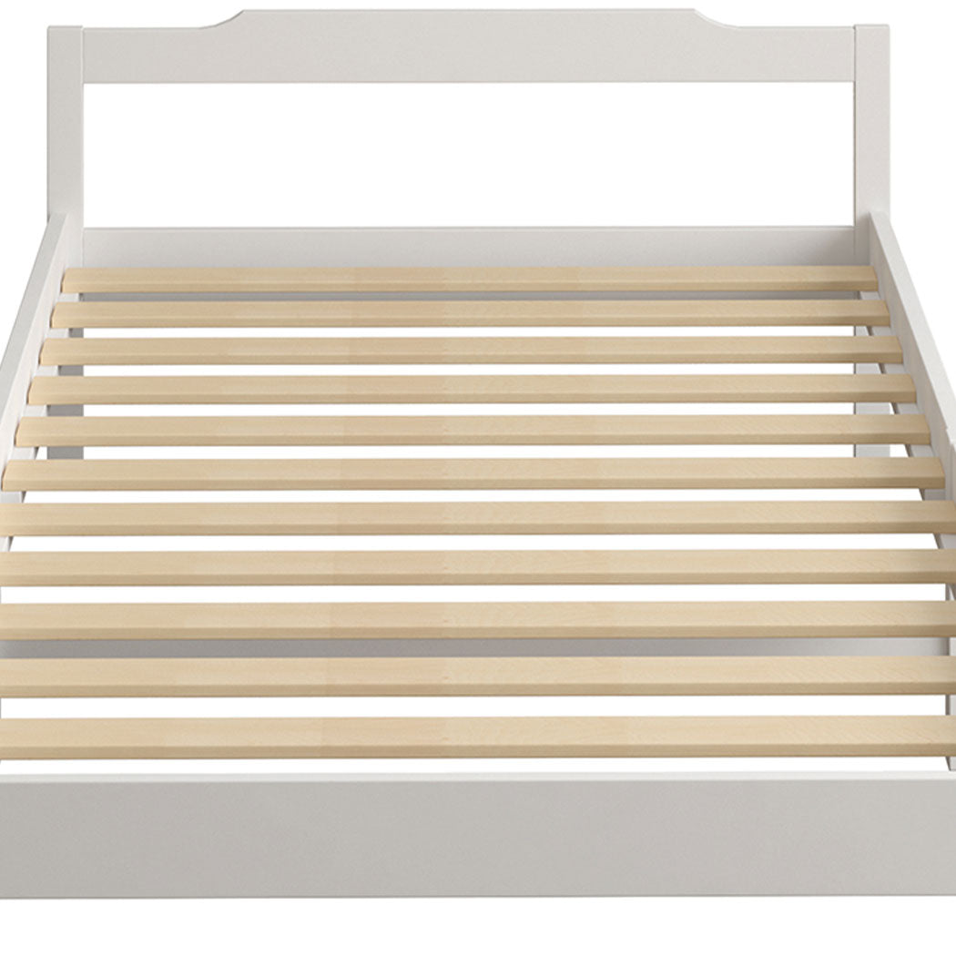 Levede Wooden Bed Frame Single Size White-1954802925587009541