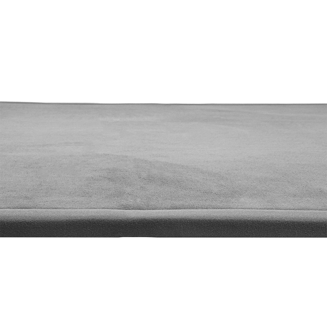 Marlow Coral Velvet Area Rugs Large Mat 180x200cm Grey-1954802462355492869