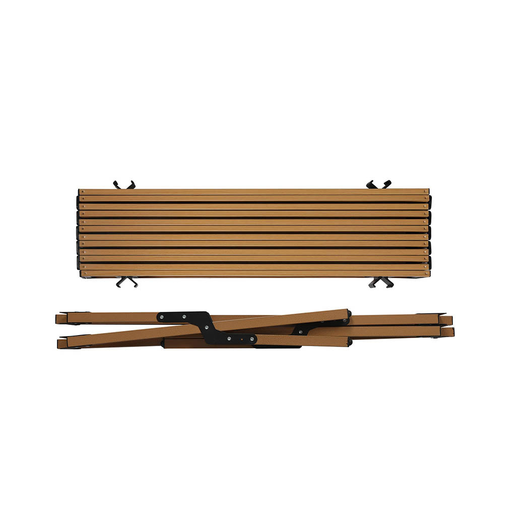 Levede Folding Camping Table Chair Set Oak-1954802885787258885