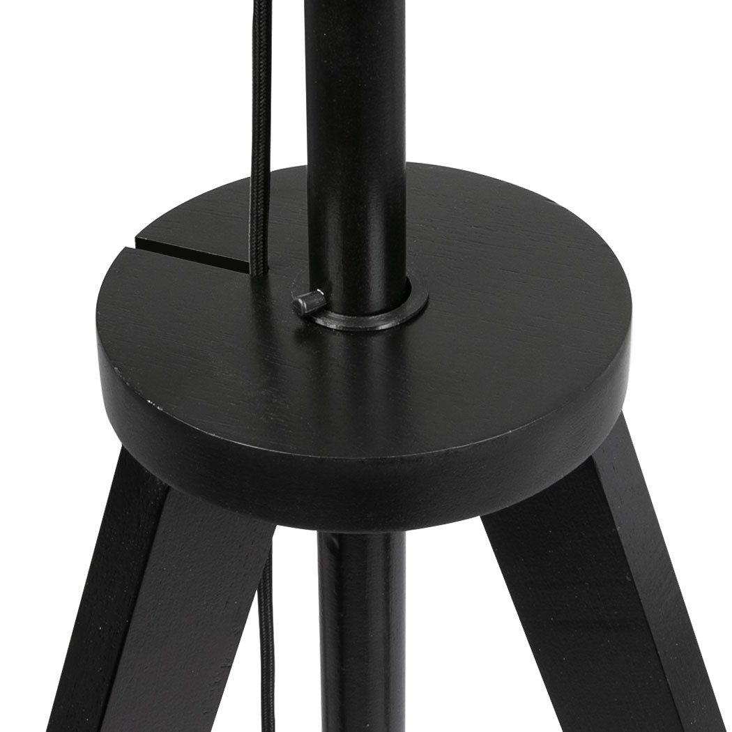 EMITTO Wooden Floor Lamp Modern Tripod Black-1954802836105728005