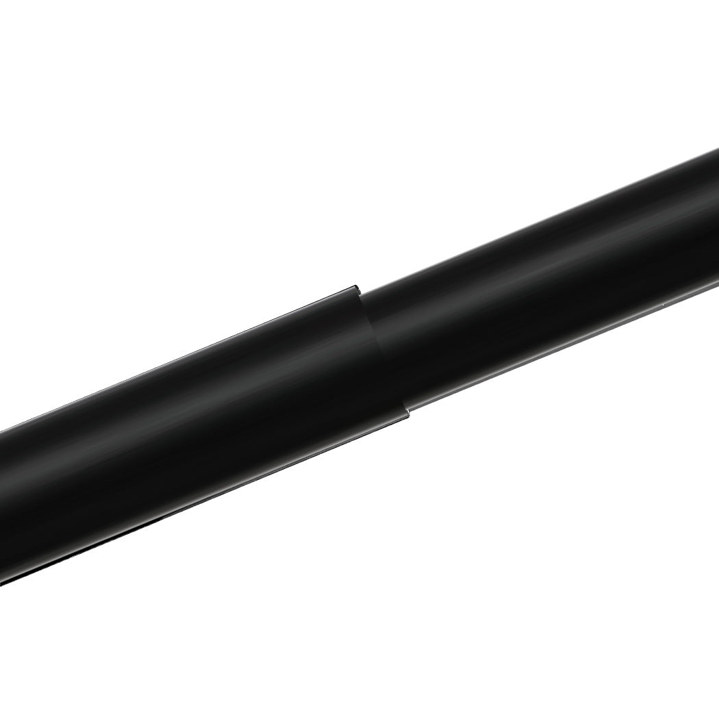 Marlow Black Curtain Rod Steel Quiet Rail Pole Pommel Set Extendable-1954802388346998788