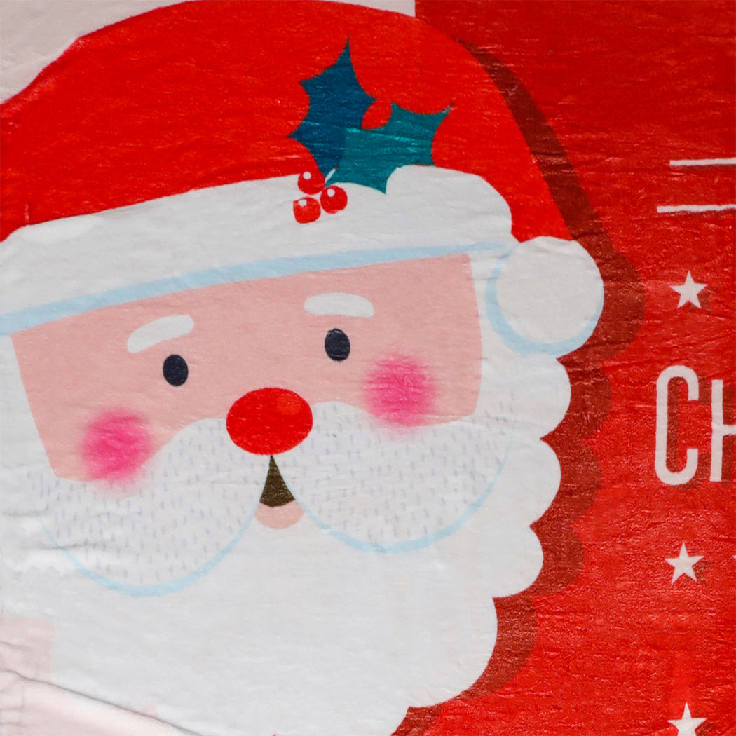 Santaco Throw Blanket Xmas Double Sided Red Single-1910112325688496133