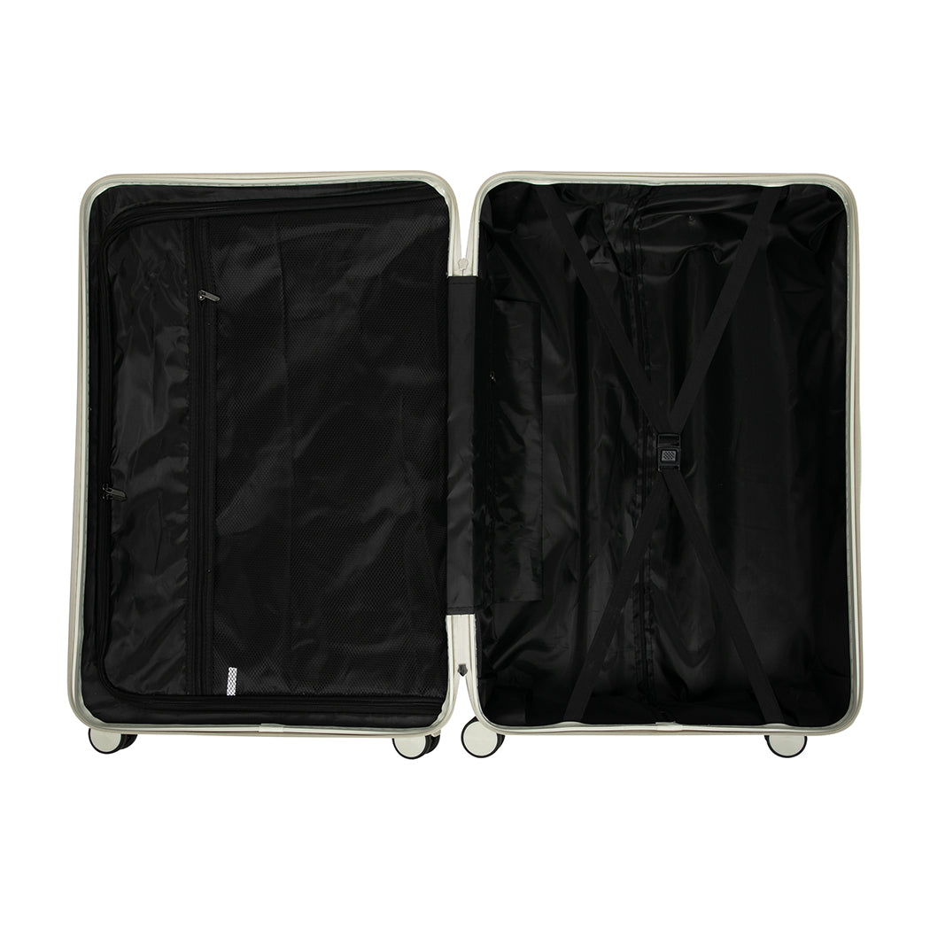 Slimbridge Luggage Suitcase Trolley White 2pc 14"+20"-1954802820196732933