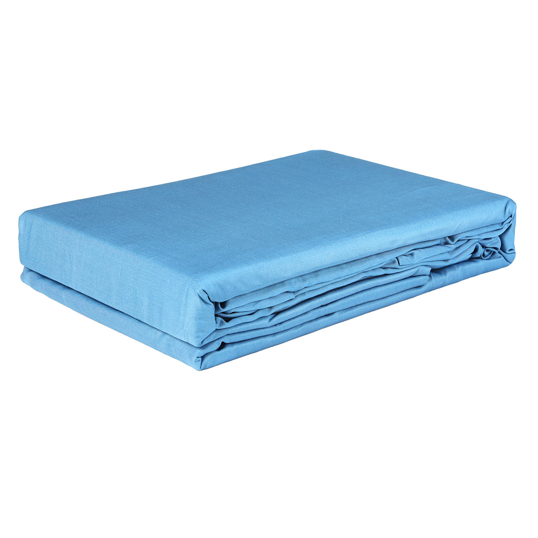 Dreamz 4pcs King Size 100% Bamboo Bed Sheet Set in Blue Colour-1954802919547211781